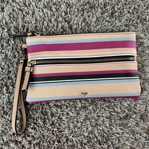 Kate Landry Striped Wristlet